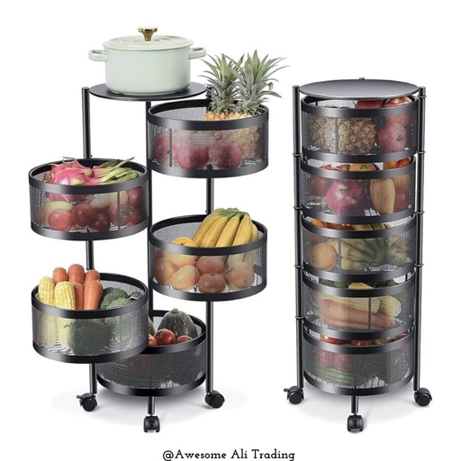 Vegetable rack movable rotating 4&5 layer