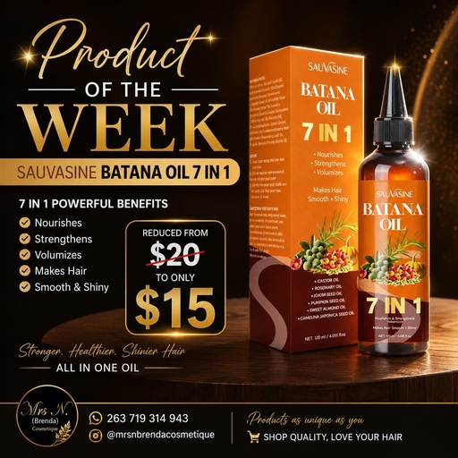 [BRENDA-SAUVASINE-BATANA-7IN1-120ML] Sauvasine Batana Oil 7 in 1 120ml