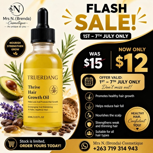 [BRENDA-TRUERDANG-THRIVE-60ML] TRUERDANG Thrive Hair Growth Oil 60ml